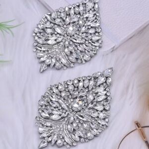 Pair Of Silver Crystal Decals